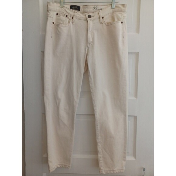 J.Crew Toothpick ivory ankle denim jeans womens 32 stretch skinny classic preppy - Picture 1 of 10